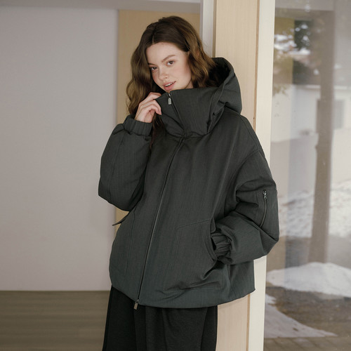 PSO Brand男装女装高领保暖工装连帽羽绒服男款冬季宽松厚外套