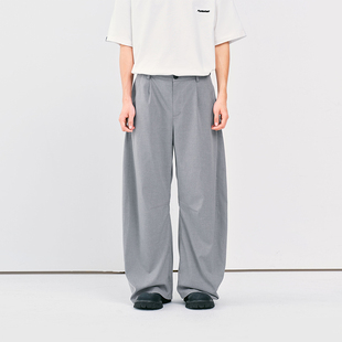 Brand男装 长裤 女装 休闲宽松垂感弯刀裤 潮 老钱风简约百搭西裤 PSO