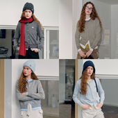 春季 PSO 毛衣女短款 上衣外套休闲针织衫 Brand女装 假两件条纹开衫