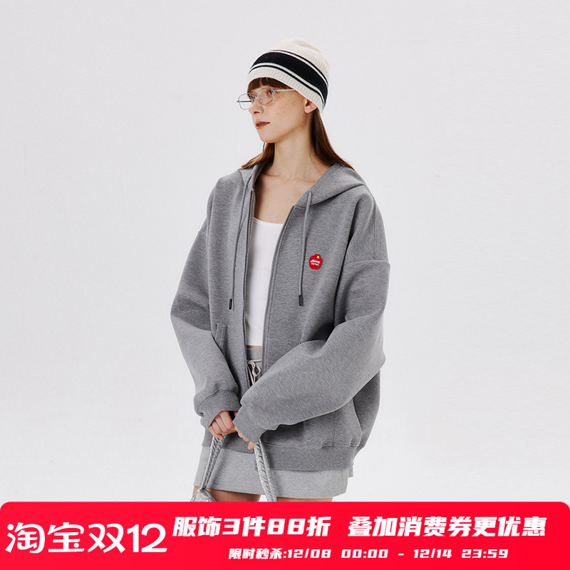 PSO Brand男装女装390克40支Marble款空气层连帽开衫卫衣拉链外套