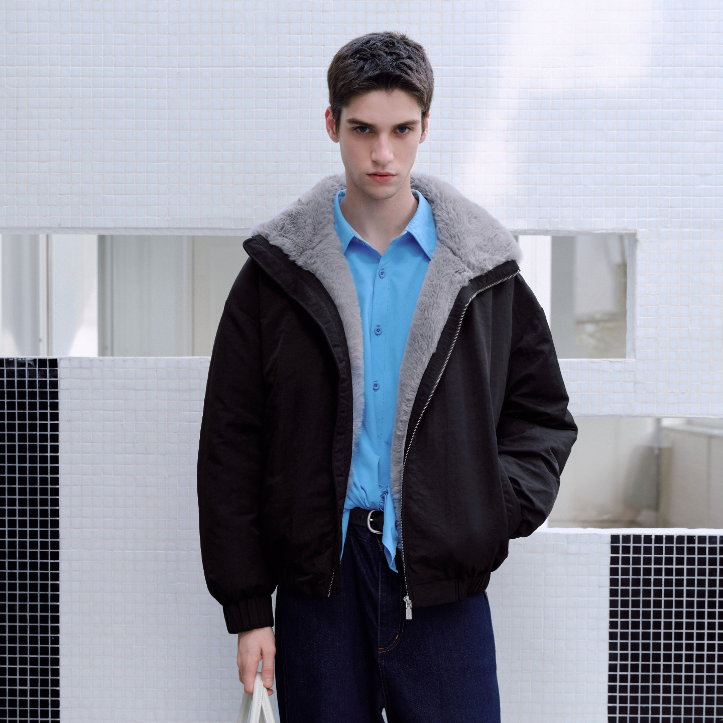 PSO Brand男装女装90绒复古毛领立领宽松羽绒服女款加厚外套男款