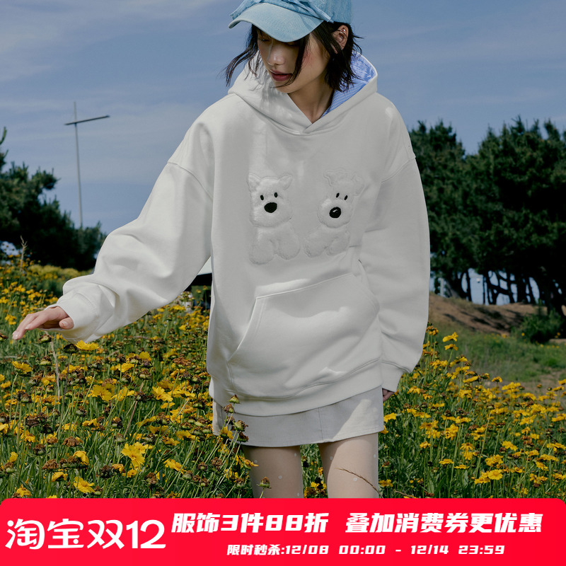 PSO Brand 男装女装西高地撞色格纹宽松长袖女士卫衣外套情侣装潮