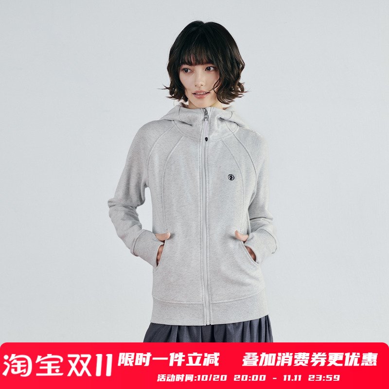 PSO Brand 女装连帽运动拉链加绒卫衣女士短外套修身休闲百搭上衣
