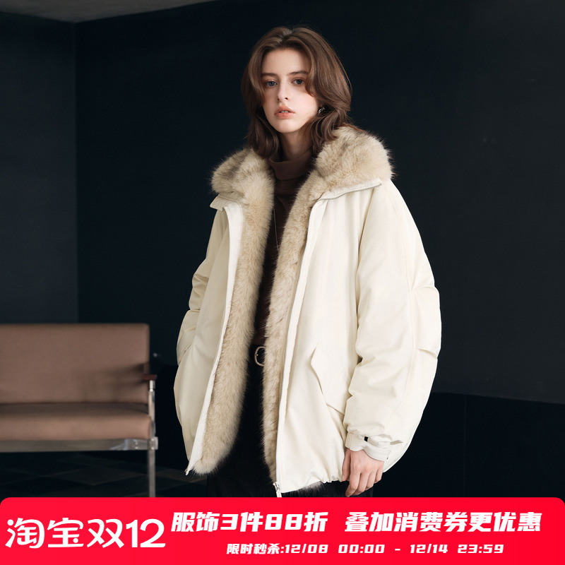 PSO Brand男装女装90绒美式毛领羽绒服女款冬季外套情侣装保暖潮