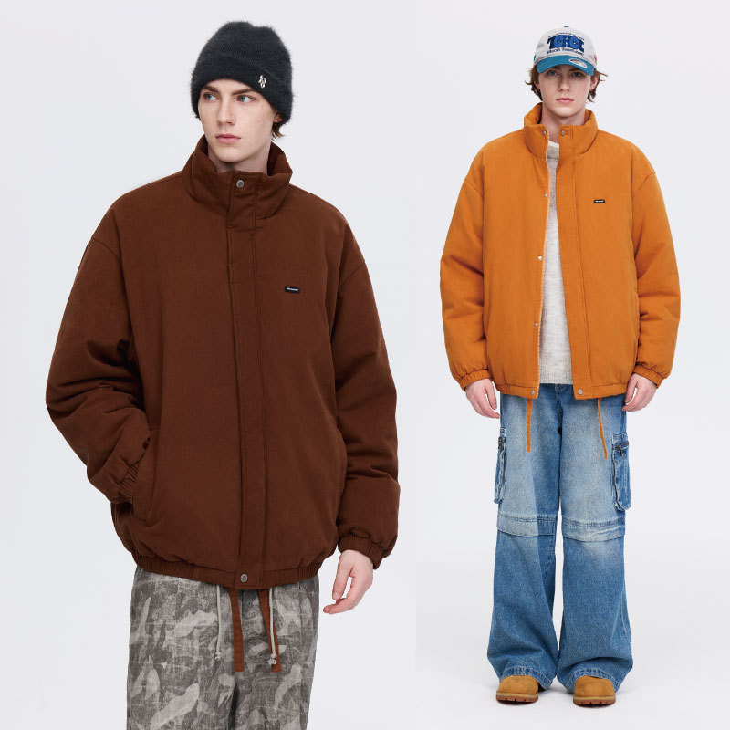 PSO Brand男装女装美式复古纯色工装风立领棉服冬季保暖棉衣外套