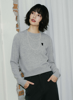 PSO Brand女装迷你西高地羊毛针织红色毛衣保暖长袖打底衫秋冬季