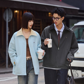 女装 PSO Brand男装 双面穿刺绣撞色翻领拉链夹克外套女休闲上衣潮