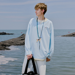 女装 男装 假两件索罗娜针织刺绣小狗撞色v领上衣情侣T恤 Brand PSO