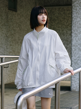 PSO Brand男装女装刺绣插肩袖白色风衣拉链夹克外套情侣上衣潮