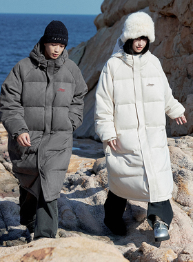 PSO Brand男装女装90绒长款羽绒服女款冬季保暖厚外套情侣装潮牌