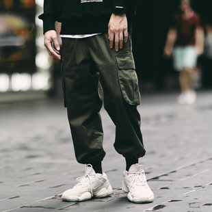 九分长裤 PSO 原创纯色口袋宽松束脚纯棉休闲工装 女装 潮 Brand男装