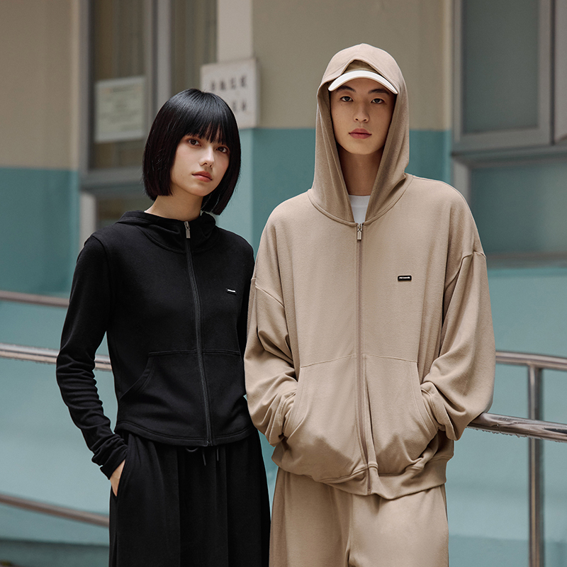 PSO Brand男装女装330克自发热保暖磨毛针织连帽卫衣休闲拉链外套