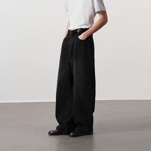 Brand男装 阔腿弯刀长裤 美式 男款 复古水洗做旧宽松直筒牛仔裤 PSO