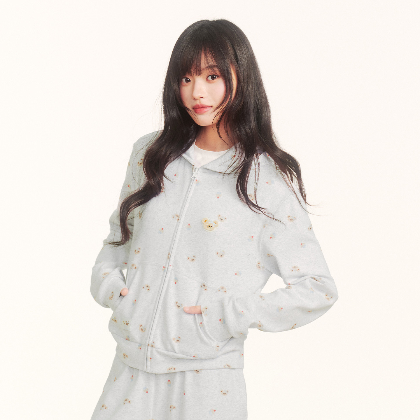 PSO Brand女装奶芙小熊可爱软糯连帽开衫卫衣休闲宽松上衣外套秋图片