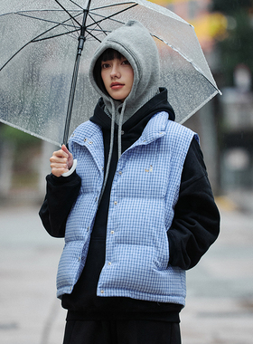 PSO Brand 女装格子马甲外穿保暖棉衣外套坎肩背心棉服女款冬季潮