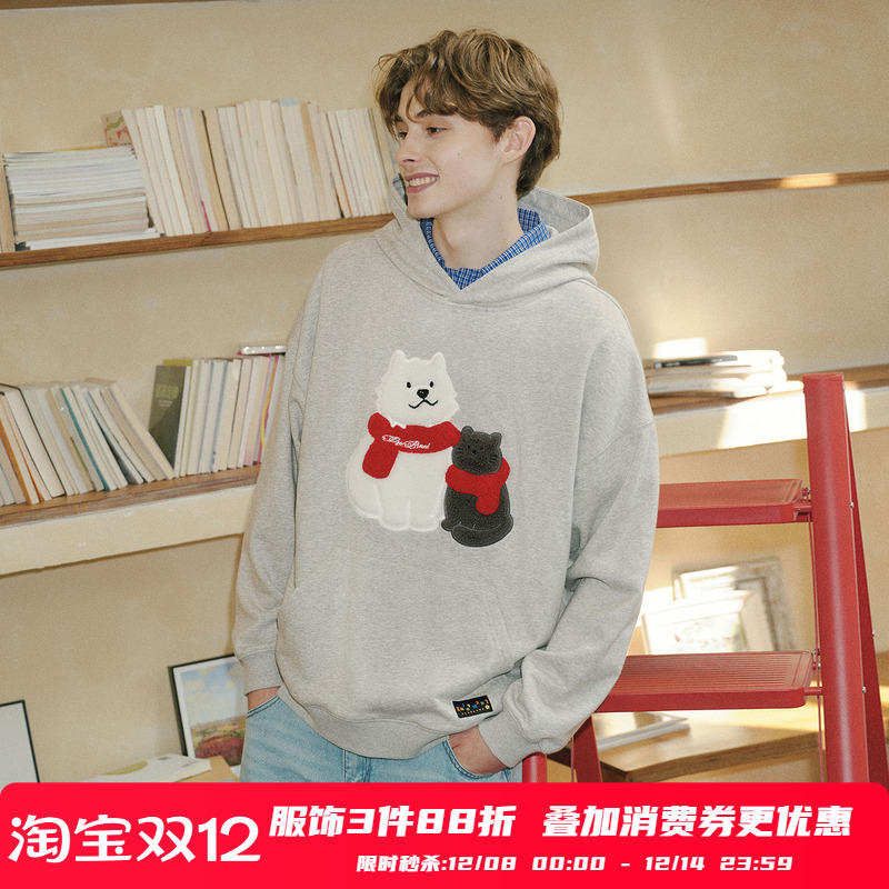 PSO Brand男装女装毛绒围巾猫狗宽松卫衣女款上衣秋季外套情侣装