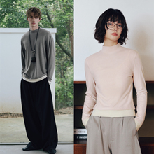 PSO Brand男装女装假两件撞色圆领长袖内搭打底衫保暖针织上衣