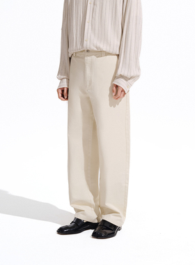 PSO Brand男装女装全棉斜纹纯色直筒工装裤男款休闲阔腿长裤情侣