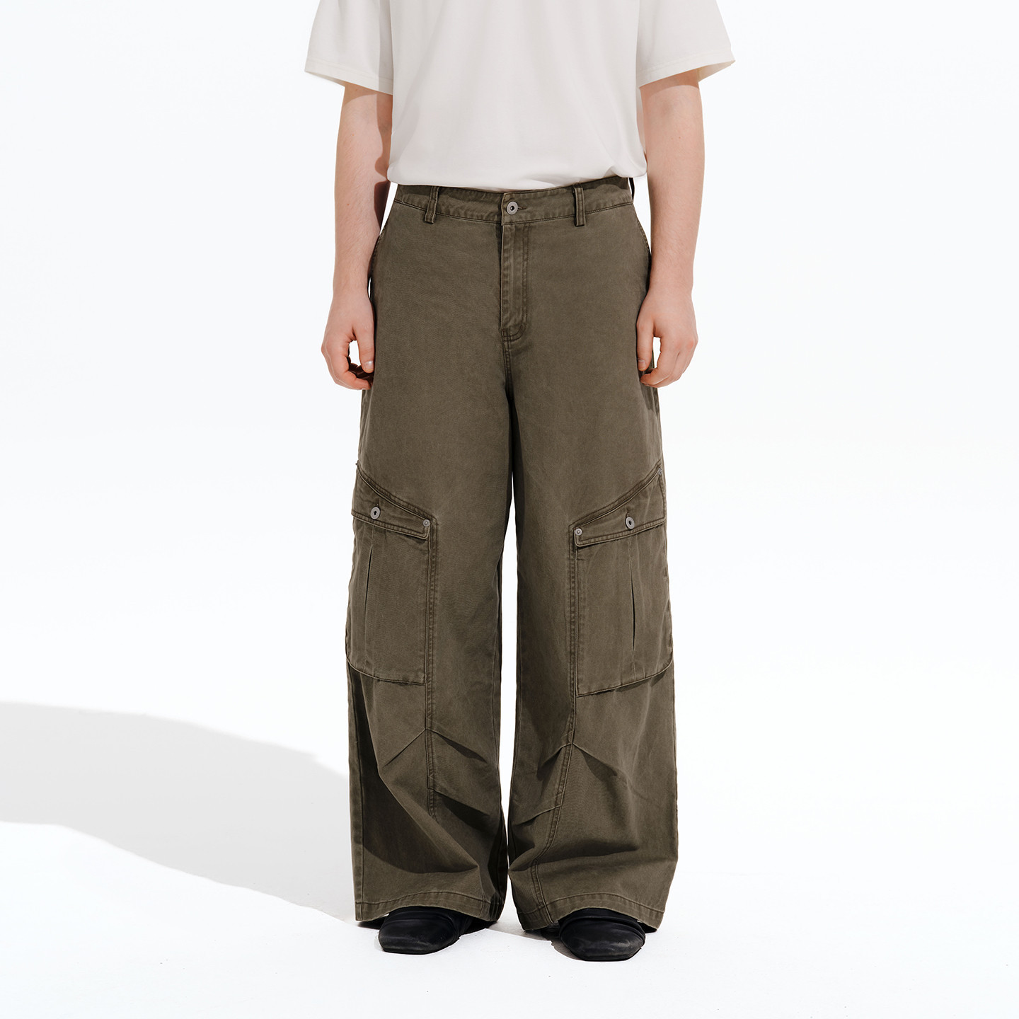 PSO Brand男装女装复古全棉水洗多口袋工装裤女款宽松阔腿直筒裤,男装,休闲裤,淘宝优惠券,粉丝福利购,淘宝优惠卷