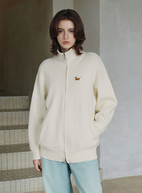 PSO Brand男装女装仿兔绒可爱小狗立领毛衣开衫外套针织衫上衣