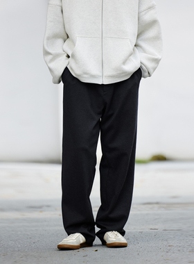 PSO Brand男装女装粗斜纹呢子直筒宽松西裤男款垂感休闲秋冬长裤