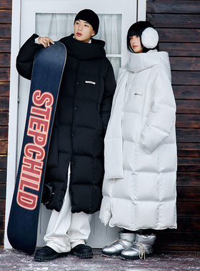 PSO Brand男装女装三防90绒长款面包服宽松羽绒服女款冬季情侣装