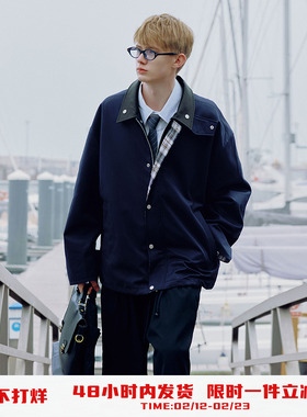 PSO Brand 男装女装美式巴恩风复古撞色宽松工装夹克秋季外套男款