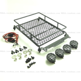 RC4WD D90 Axial SCX10 车顶架带车灯 90046 10攀爬车行李架