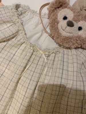 krismerryland可爱少女格子重工蕾丝花边娃娃衫