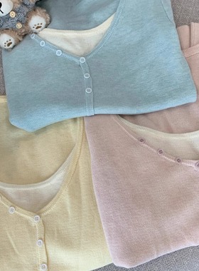 2024秋冬奶油色系温柔百搭设计感假两件针织毛衣