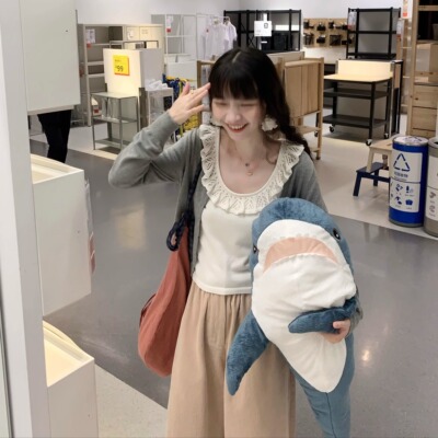 krismerryland秋冬两色全棉慵懒韩系长袖毛衣开衫