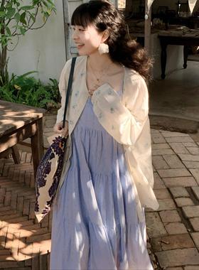 Emilyying2025新款温柔少女度假oversize全棉碎花衬衫