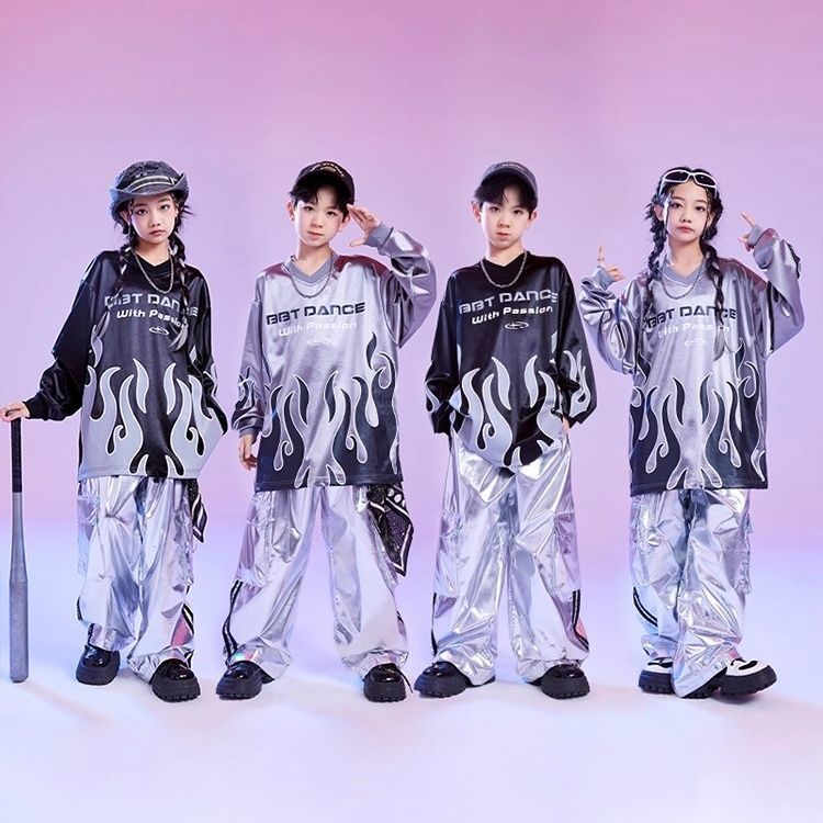 街舞儿童潮服男童嘻哈演出服秋冬季女童hiphop爵士舞走秀表演服装