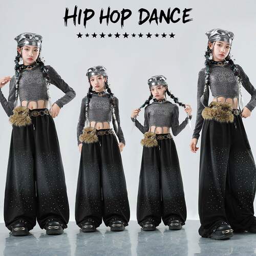 爵士舞女童服装儿童舞蹈jazz走秀潮服hiphop演出服女团甜酷表演服