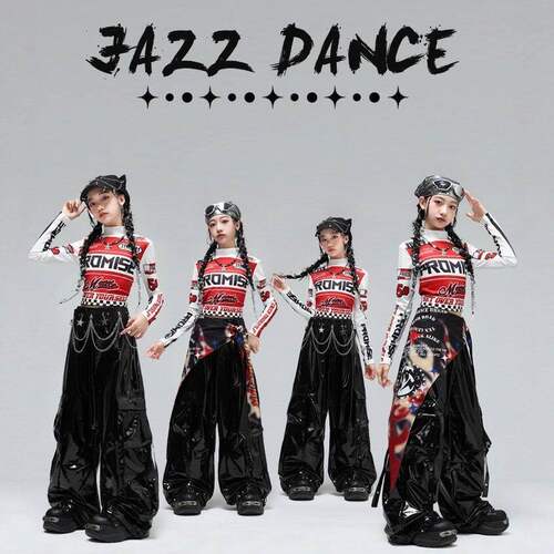爵士舞女童服装潮酷儿童街舞表演元旦少儿舞台走秀演出服女孩时髦