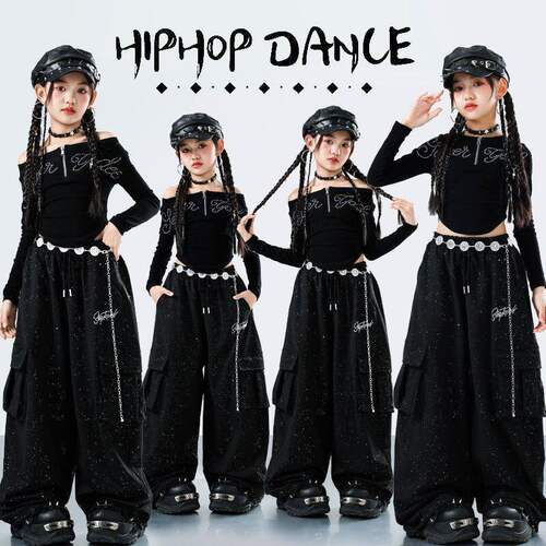女童爵士舞服装潮酷时髦模特走秀街舞潮服少儿童演出服女团舞蹈服