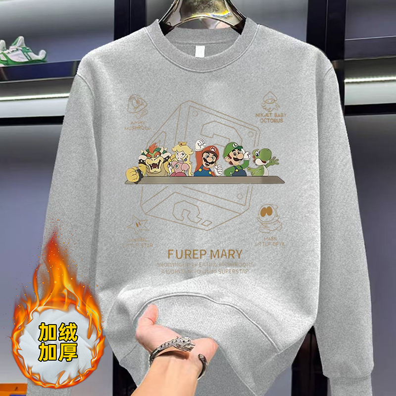 奥特莱斯~专柜清仓捡漏男士加绒圆领卫衣2025秋冬季vintage卫衣