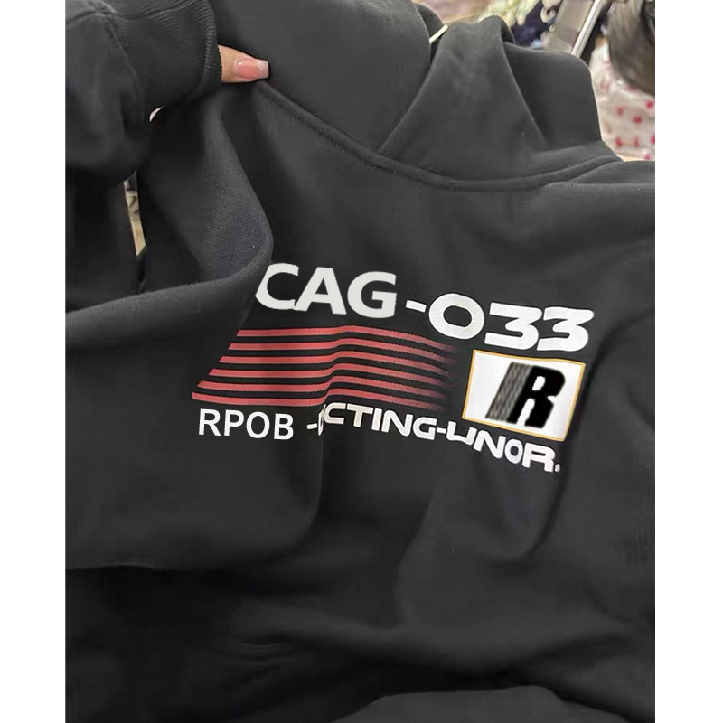 美式小众高级感字母印花连帽卫衣男冬季潮牌加绒加厚百搭宽松上衣