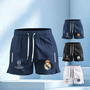 皇马运动跑步短裤男夏速干冰丝三分宽松薄款健身田径马拉松训练裤