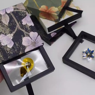 中国风PE膜悬浮盒穿戴甲包装盒耳环项链珠宝首饰包装盒国风抽屉盒