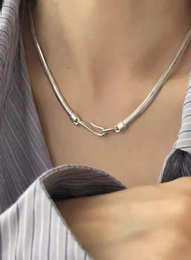 今饰有约纯银女简约项链