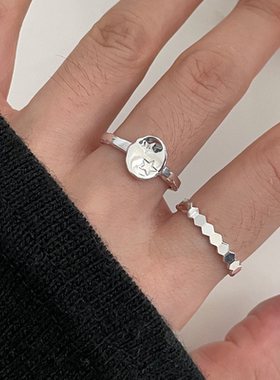 今饰有约超闪亮片蜂巢戒指女