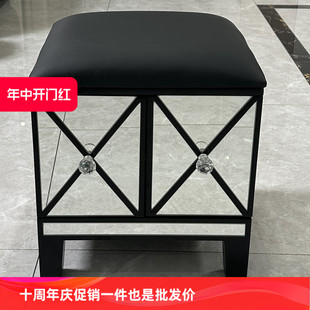 门口换鞋凳家用鞋柜简约现代镜面收纳储物凳子皮艺可坐入户穿鞋凳