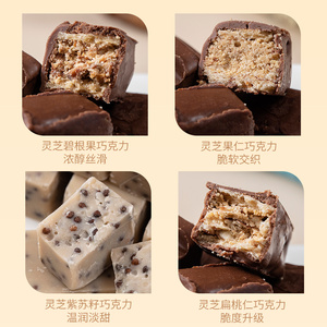 坚果夹心巧克力灵芝碧根果紫苏籽风味便携下午茶充饥解馋独立包装
