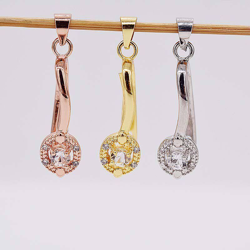 翡翠平安扣夹扣 925镀银扣 和田玉扣 diy配件大号平安扣吊坠扣头