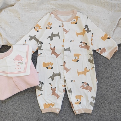 圆梦宝婴儿连体衣春秋宝宝爬服新生儿衣服初生儿连体衣睡衣袋秋款