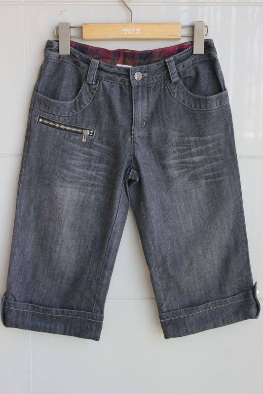 清仓亏卖专柜正品自然元素《霜降》黑蓝色个性/宽松型中裤ask75