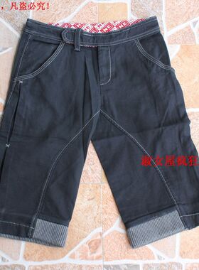 亏本清仓自然元素专柜正品 黑色六分裤中裤ESK28-1原329
