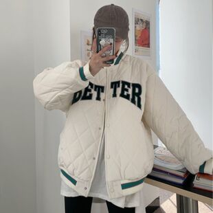 棒球服棉服加厚女夹棉秋冬2025年新款宽松韩版bf原宿风外套ins潮