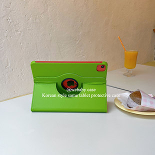 webaby「青果绿色ins」ipad pro11平板横/竖屏 保护壳2025 11代/Air6/7旋转皮套10.9寸10.2寸/5/10代苹果MINI
